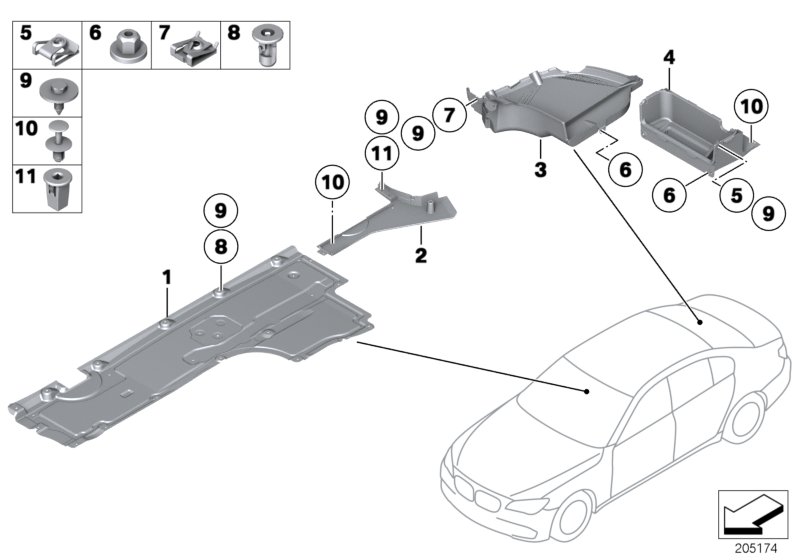 Genuine BMW 51757185033 Lateral Underbody Shield, Left (Inc. 750i, 760i & 730d) | ML Performance UK Car Parts