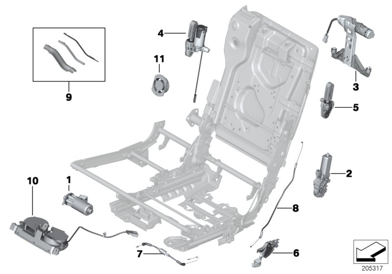 Genuine BMW 52207263351 Bowden Cable Horizontal Adjustment (Inc. 520d, 530d 155kW & 535iX) | ML Performance UK Car Parts