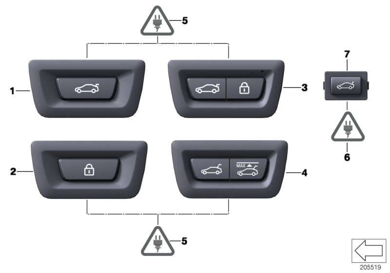 Genuine BMW 61319275120 Switch For Centerlock (Inc. X3 28i, 530e & 550i) | ML Performance UK Car Parts