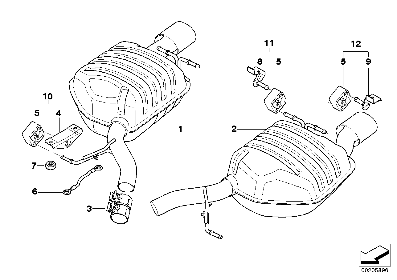 Genuine BMW 18107526382 E63 E64 Rear Muffler Right (Inc. 645Ci) | ML Performance UK Car Parts