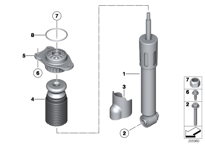 Genuine BMW 33536781684 F13 F06 Auxiliary Shock Absorber (Inc. 535iX, 530dX & 640i) | ML Performance UK Car Parts