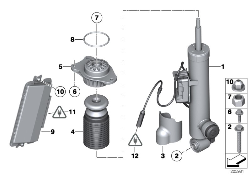 Genuine BMW 37126796944 Shock Absorber, Rear Right (Inc. 530d, 535i & 530d 155kW) | ML Performance UK Car Parts