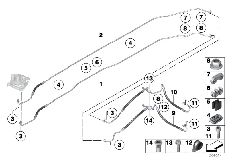 Genuine BMW 37106792442 RR5 Pressure Line, Motor (Inc. 640d, M550dX & 550iX 4.0) | ML Performance UK Car Parts