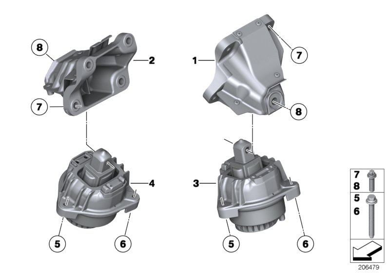 Genuine BMW 22116796548 RR4 Engine Mount, Right (Inc. 760LiS, 760Li & 760i) | ML Performance UK Car Parts