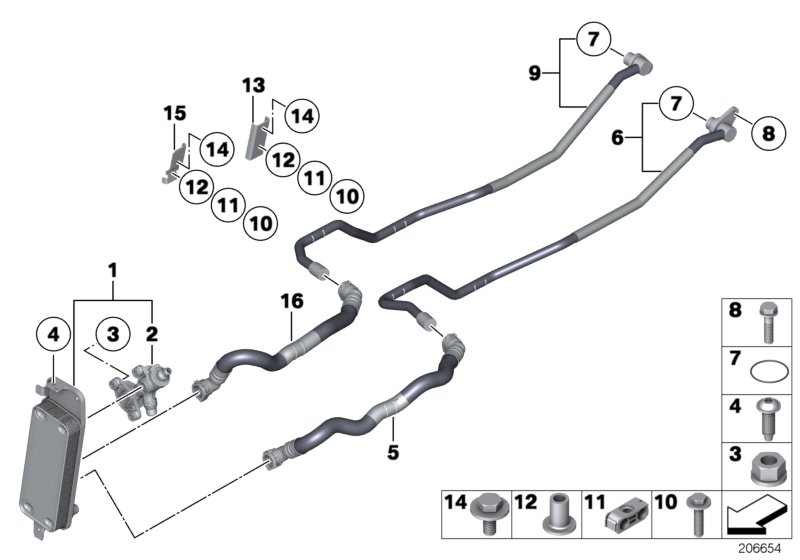 Genuine BMW 17227590903 Transmission Oil Cooler Line, Flow (Inc. 760i, 760LiS & 760Li) | ML Performance UK Car Parts