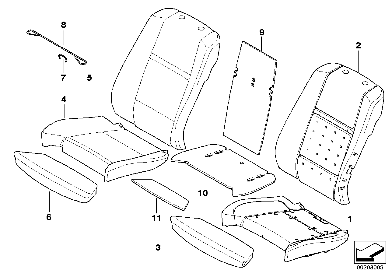 Genuine BMW 52106973448 E71 E70 Cover Backrest Leather Left TABAK (Inc. X5 30dX, X5 50iX & X6 50iX) | ML Performance UK Car Parts