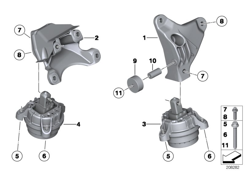 Genuine BMW 22116858975 F02 F01 F10 Engine Mount, Left (Inc. Hybrid 7L, Hybrid 5 & Hybrid 7) | ML Performance UK Car Parts