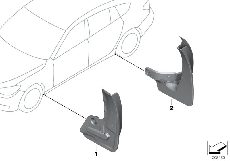 Genuine BMW 82162155847 F07 Set Mud Flaps, Rear F07 (Inc. 550iX 4.4, 550iX & 535d) | ML Performance UK Car Parts