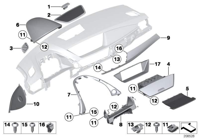 Genuine BMW 51458049413 E84 Trim Panel, I-Panel, Honed Aluminum Left hand drive (Inc. X1 16d, X1 16i & X1 20iX) | ML Performance UK Car Parts