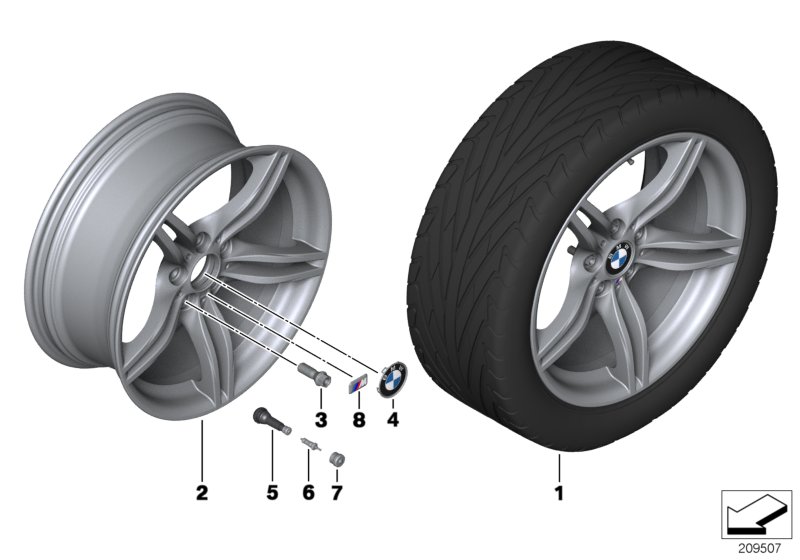 Genuine BMW 36117842135 E89 Light Alloy Rim 8JX19 ET:29 (Inc. Z4) | ML Performance UK Car Parts