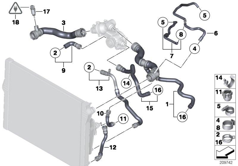 Genuine BMW 17127591090 Coolant Hose (Inc. 760i, 760LiS & 760Li) | ML Performance UK Car Parts