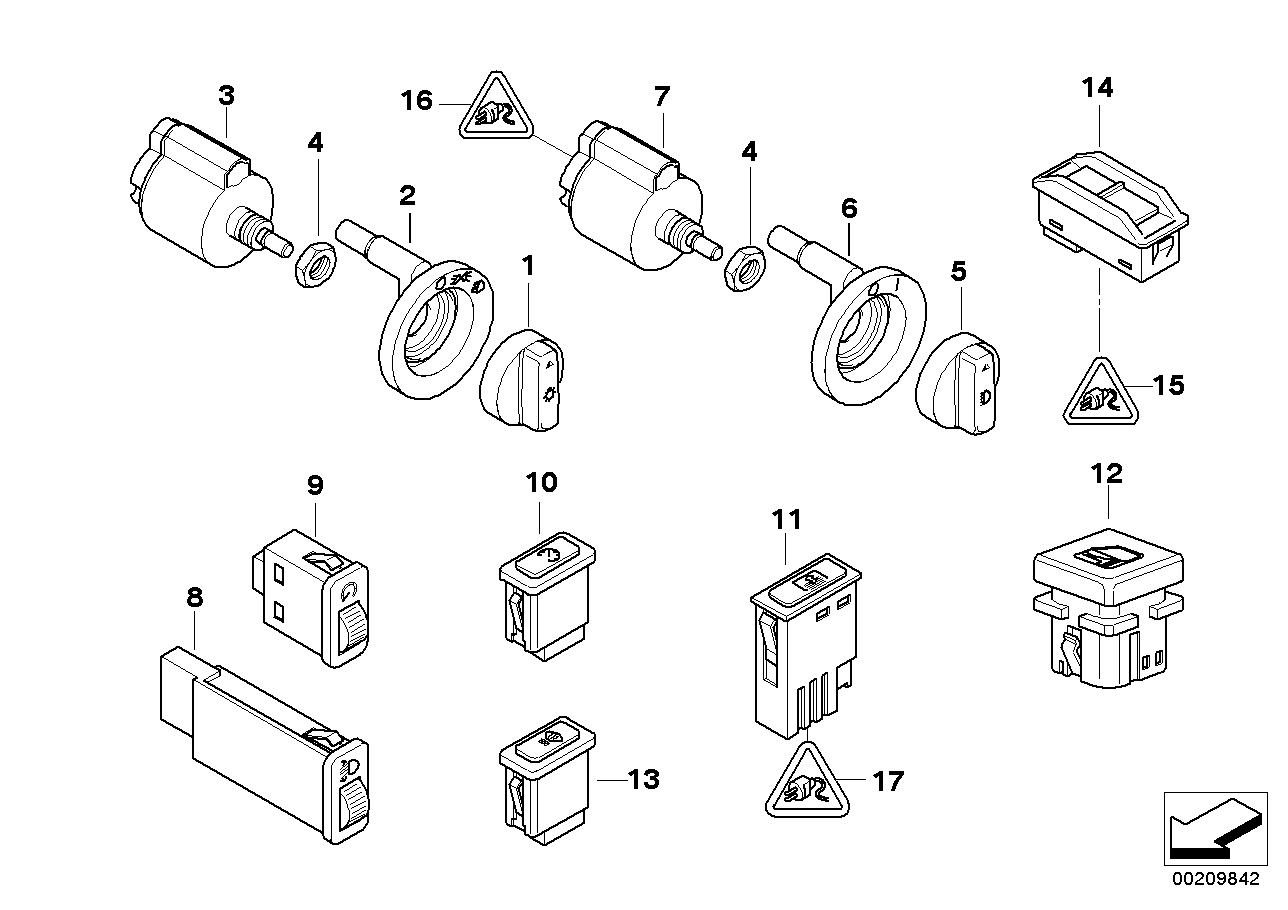 Genuine BMW 61316909780 E39 Light Switch Covering (Inc. 540i, 540iP & 520i) | ML Performance UK Car Parts