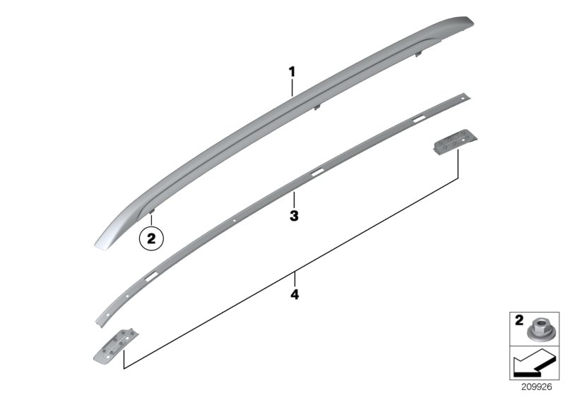 Genuine BMW 51132990985 E84 Roof Railing, Left ALU-SATINIERT (Inc. X1) | ML Performance UK Car Parts