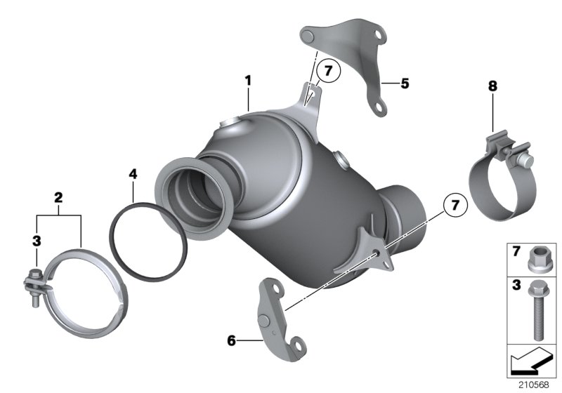 Genuine BMW 18307643423 F15 F13 F06 Exch Catalytic Converter Close To Engine EU6 (Inc. 535i, X6 35iX & 535iX) | ML Performance UK Car Parts