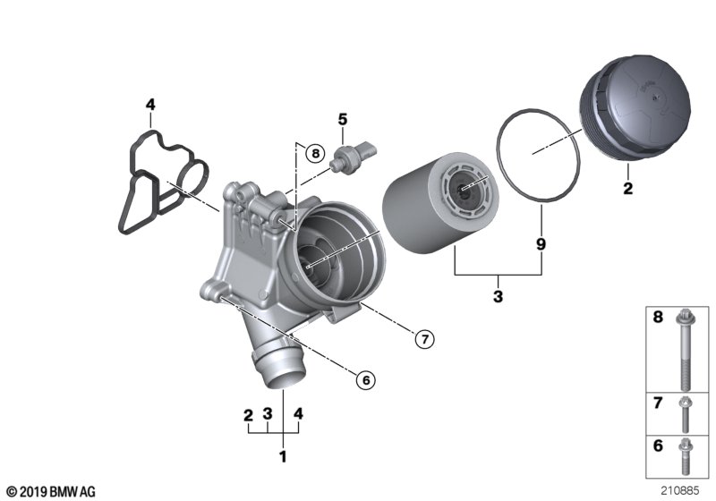 Genuine BMW 11428642283 E93 E92 E90 Oil Filter With Plastic Cover (Inc. 325i, 328i & 128i) | ML Performance UK Car Parts