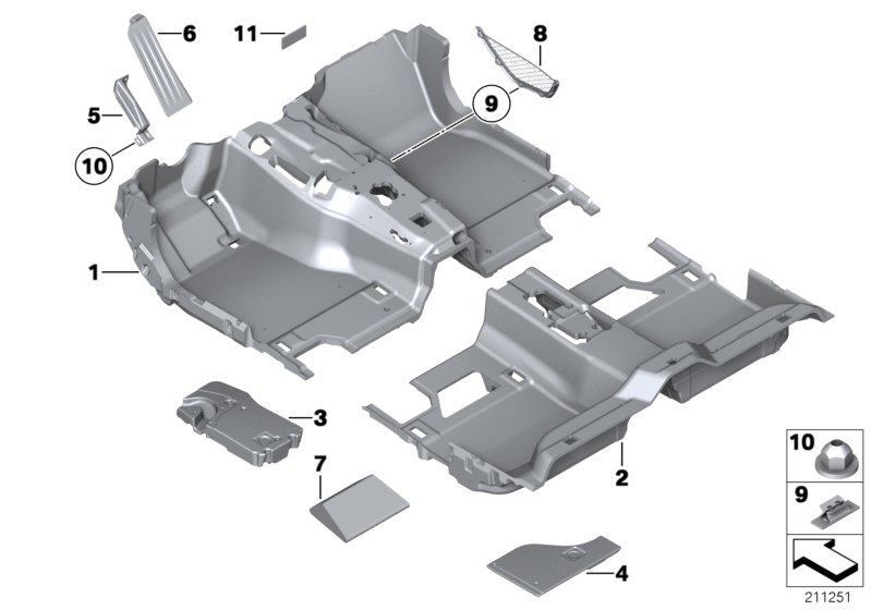 Genuine BMW 51479113009 F01 F04 Foam Insert Footwell Rear Left (Inc. 730d, 730dX & Hybrid 7) | ML Performance UK Car Parts