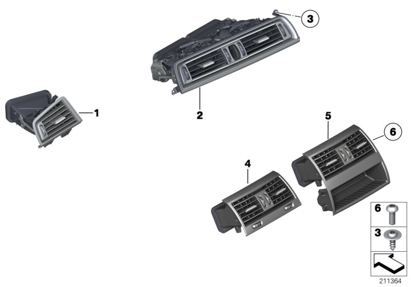 Genuine BMW 64229166885 Fresh Air Grille Center (Inc. 528iX, 530d & 528i) | ML Performance UK Car Parts