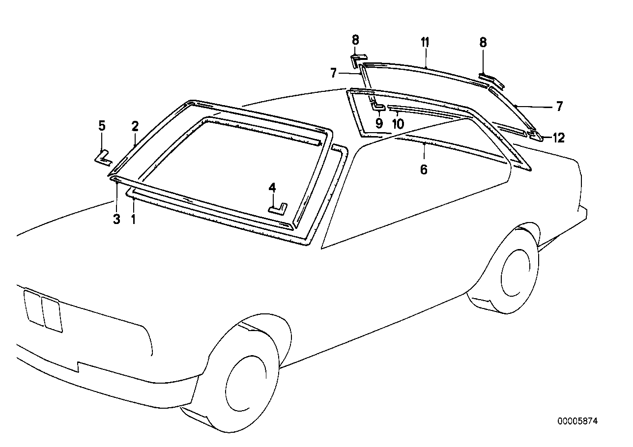 Genuine BMW 51311959980 E28 Moulding Upper SCHWARZ (Inc. 525i, M5 & 535i) | ML Performance UK Car Parts