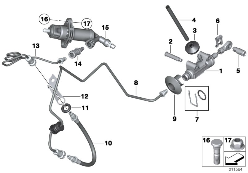 Genuine BMW 21526789265 F12 F06 Bracket, Clutch Line (Inc. 530dX) | ML Performance UK Car Parts