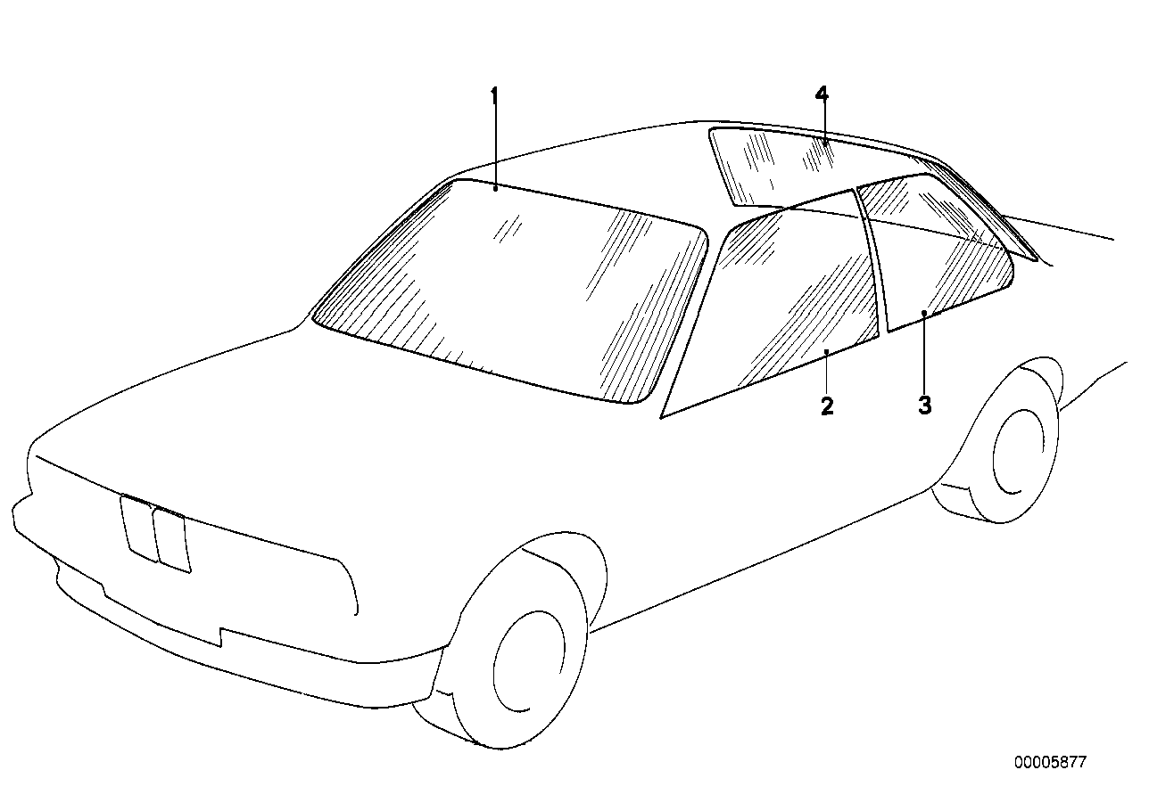 Genuine BMW 51361904842 E30 Side Window Clear Right (Inc. 325i, 316 & 320is) | ML Performance UK Car Parts