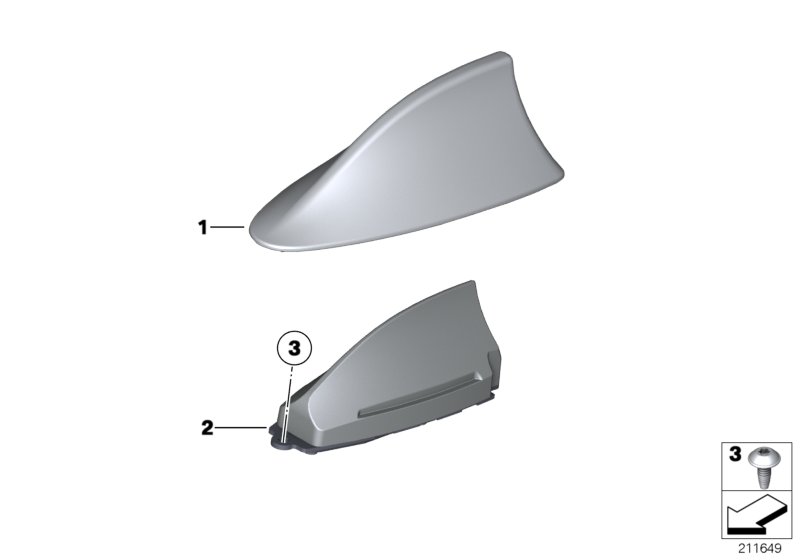 Genuine BMW 65209184814 F01 F10 F02 Empty Housing For Roof Antenna, Primed (Inc. 760LiS, 760Li & 750LiX 4.0) | ML Performance UK Car Parts