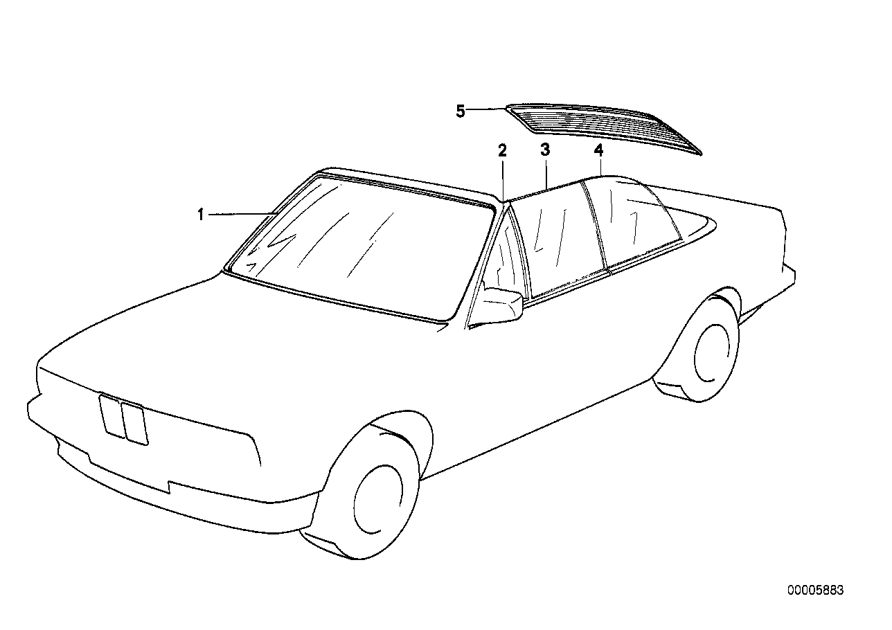 Genuine BMW 51361929822 E30 Side Window Clear Right (Inc. 325i, 320i & 318i) | ML Performance UK Car Parts