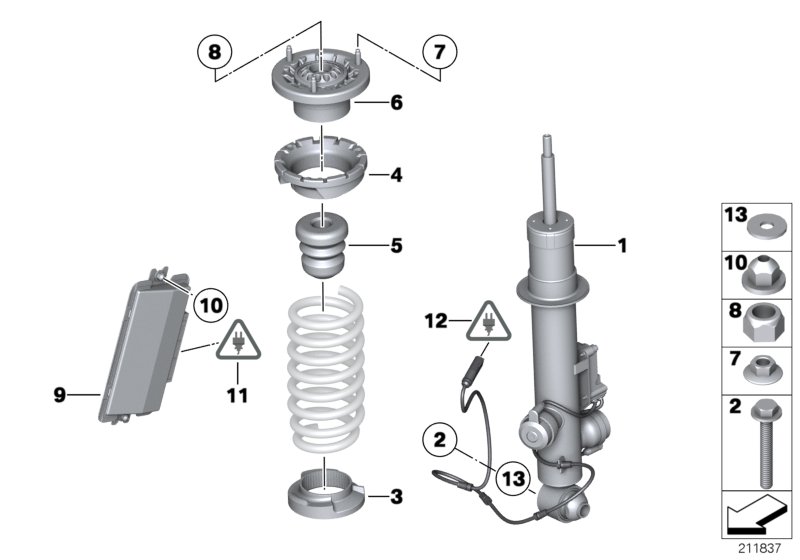 Genuine BMW 33536780696 F01 F04 Auxiliary Shock Absorber, Rear (Inc. Hybrid 7, 740d & 730i) | ML Performance UK Car Parts