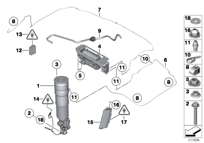 Genuine BMW 37126858813 Rp Air Suspension Strut Rear Left (Inc. Hybrid 7, 750dX & 750LiX) | ML Performance UK Car Parts