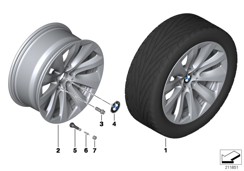 Genuine BMW 36316793146 Disk Wheel, Light Alloy, Rear Right 91/2JX19 ET:39 (Inc. 750LiX 4.4, 740LiX & 740d) | ML Performance UK Car Parts