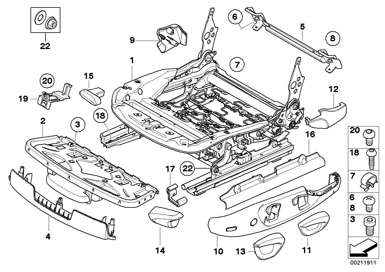 Genuine BMW 52109133413 E88 Seat Mechanism Left (Inc. 118i, 118d & 120i) | ML Performance UK Car Parts