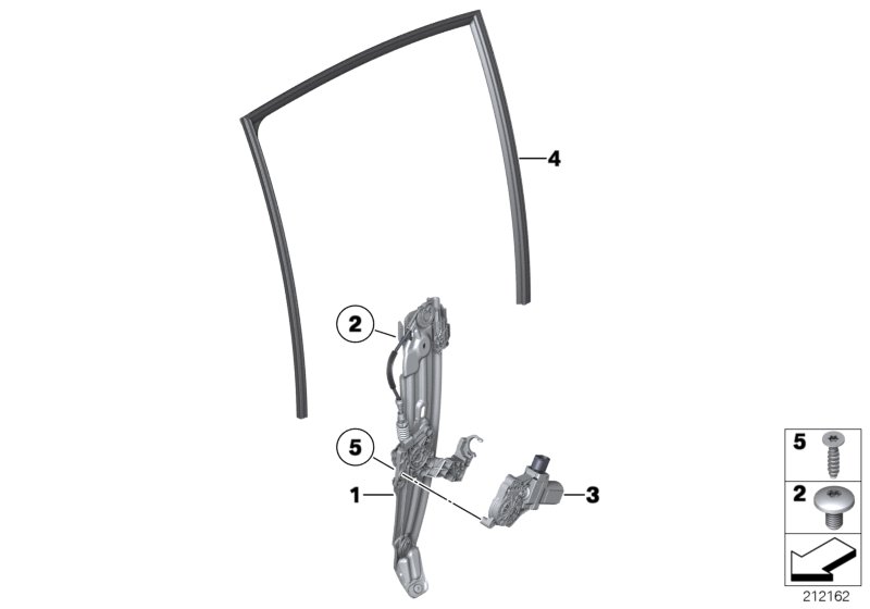 Genuine BMW 51357182614 Window Lifter Without Motor, Rear Right (Inc. Hybrid 5, M550dX & 520i) | ML Performance UK Car Parts