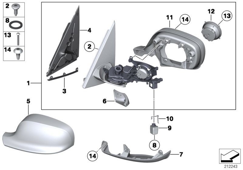 Genuine BMW 51163455336 E83 Heated Outside Mirror, Right (Inc. X3) | ML Performance UK Car Parts