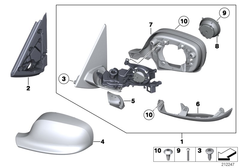 Genuine BMW 51162997537 E84 E83 Outside Mirror Cover Cap, Left, Primed (Inc. X1 20d ed, X3 2.0d & X1 25iX) | ML Performance UK Car Parts