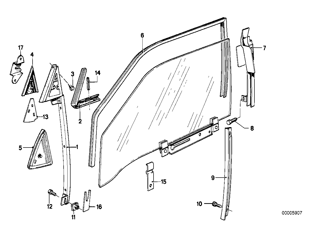 Genuine BMW 51321917315 E23 Corner Moulding, Left with gasket (Inc. 728i) | ML Performance UK Car Parts