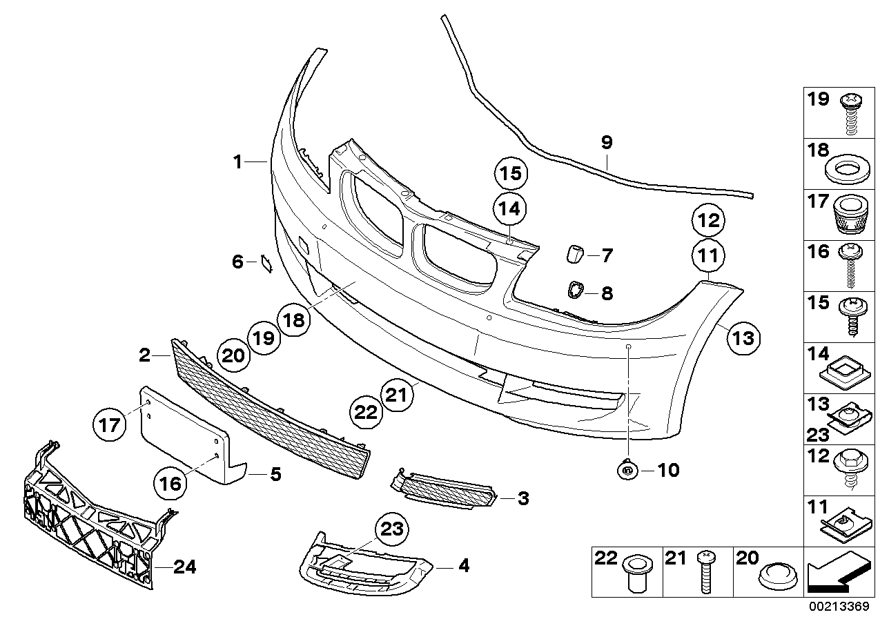 Genuine BMW 51117202189 E82 E88 Trim Cover, Bumper, Primed, Front (Inc. 120d, 123d & 125i) | ML Performance UK Car Parts