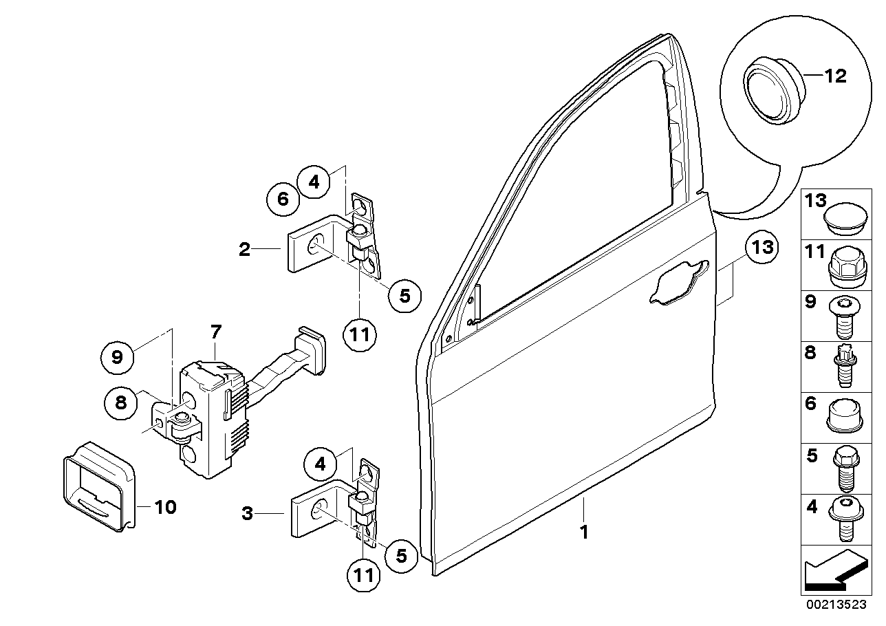 Genuine BMW 41517176847 E60 E70 E71 Left Upper Front Door Hinge (Inc. X5) | ML Performance UK Car Parts