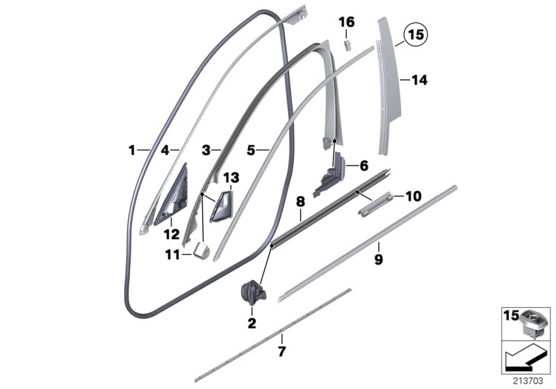 Genuine BMW 51337224549 F10 F11 Seal, End Panel, A-Column, Left (Inc. 520d ed, 525dX & 523i) | ML Performance UK Car Parts