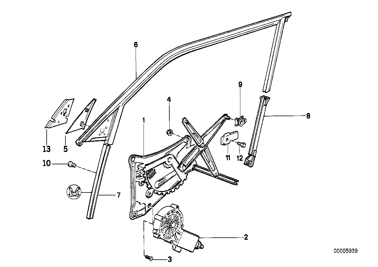 Genuine BMW 51321908976 E32 Right Window Guide (Inc. 735iL, 730iL & 740iL) | ML Performance UK Car Parts