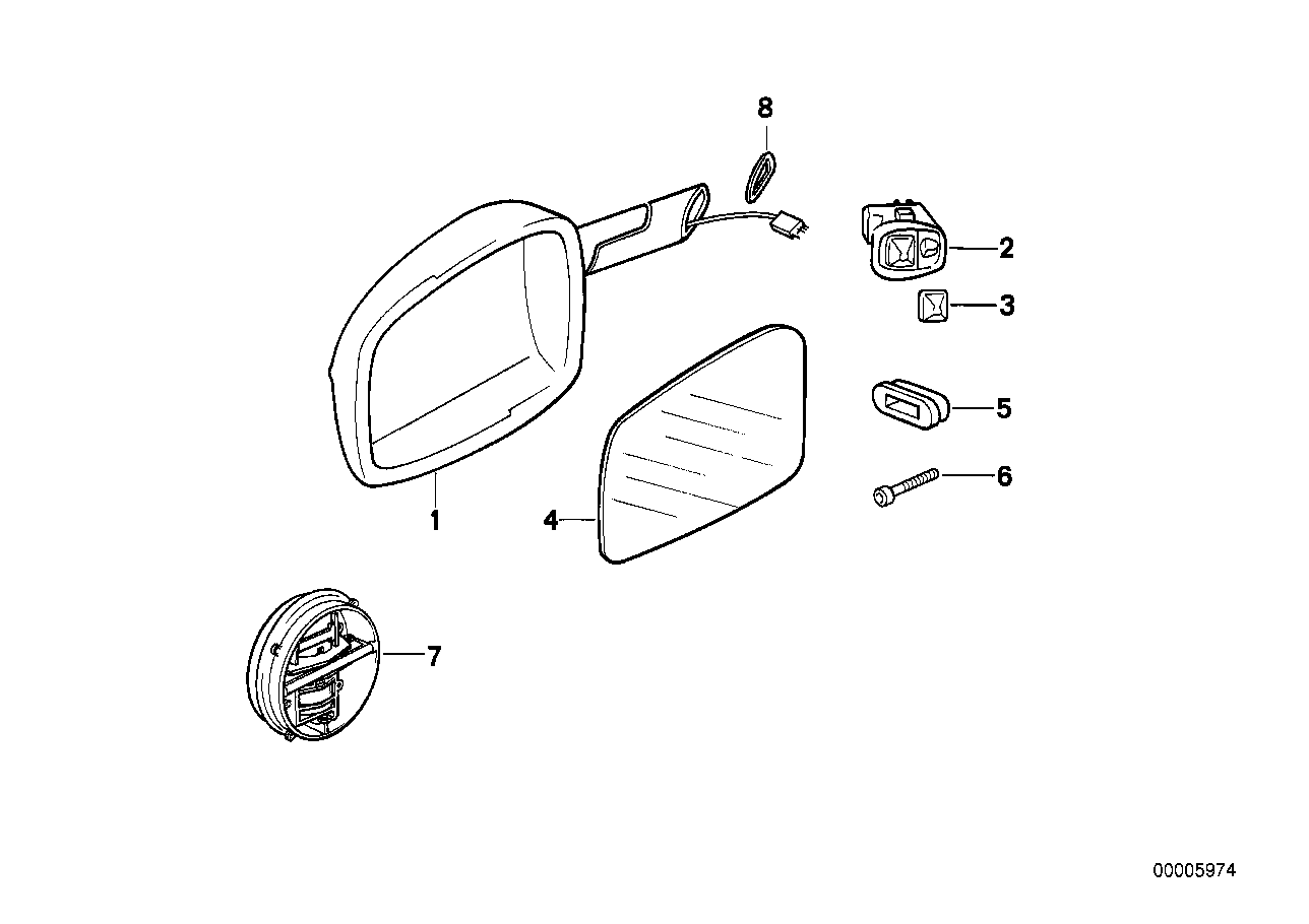 Genuine BMW 51162291735 Electr.Exterior Mirror Left (Inc. Z1) | ML Performance UK Car Parts