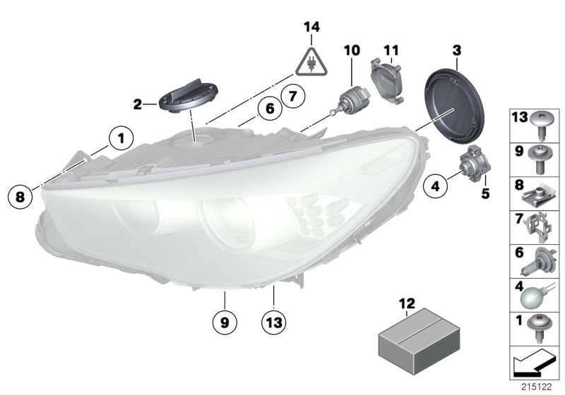 Genuine BMW 63127262838 Cover Cap,Right Vert. Hd/Lt Aim Control (Inc. 520d ed, 525d & M5) | ML Performance UK Car Parts