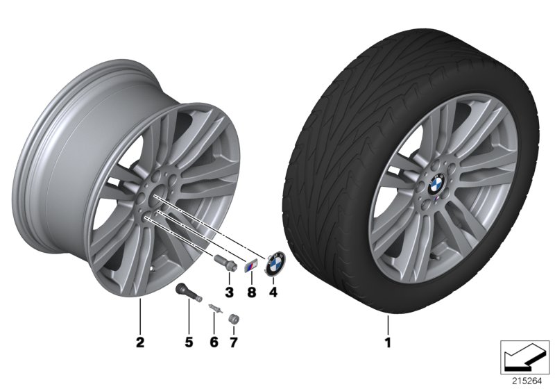 Genuine BMW 36117842184 E70 Gloss-Turned Light Alloy Rim 11JX20 ET:35 (Inc. X5) | ML Performance UK Car Parts