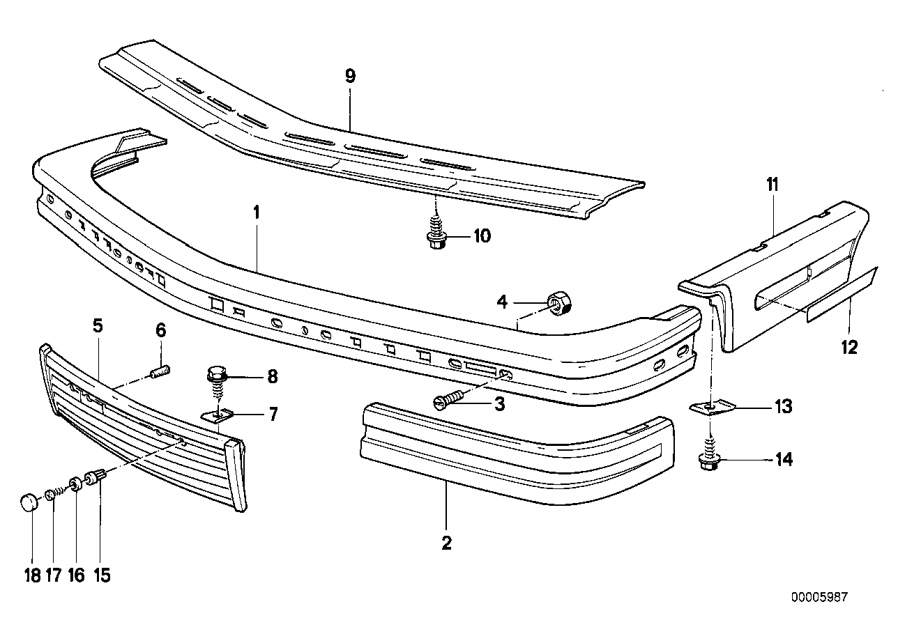 Genuine BMW 51111967617 E24 Rubber Strip, Bumper Front Left (Inc. 635CSi & M635CSi) | ML Performance UK Car Parts