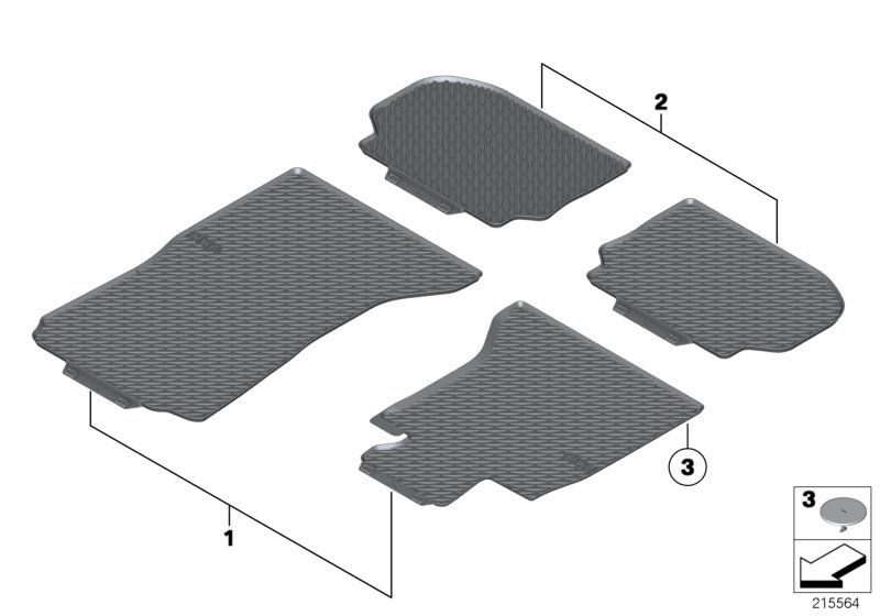 Genuine BMW 51472210729 All-Weather Floor Mat, Rear SCHWARZ (Inc. 640iX, 650iX 4.4 & 650iX 4.0) | ML Performance UK Car Parts