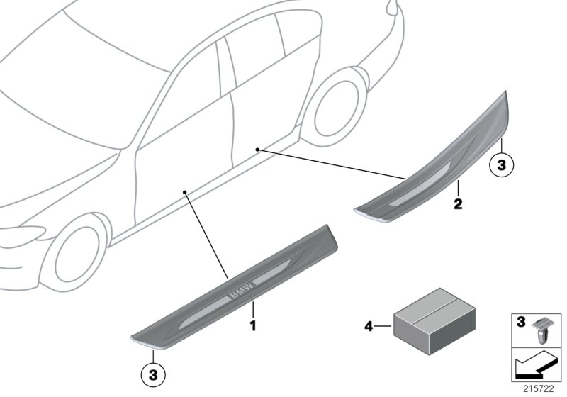 Genuine BMW 51477203610 F11 F10 Cover, Door Sill, Lighted, Rear Right (Inc. 550iX, 520d & M550dX) | ML Performance UK Car Parts