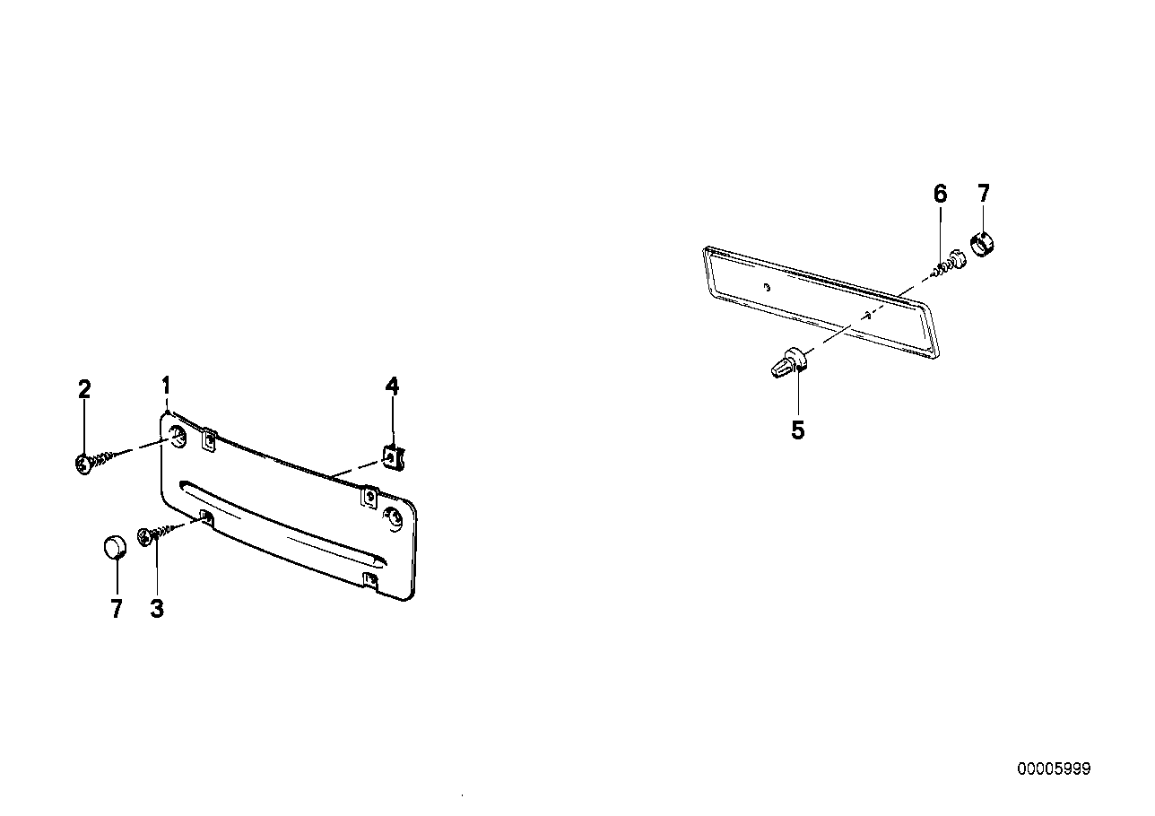 Genuine BMW 51181855952 E24 E23 E28 Registration Plate Mounting (Inc. 735i) | ML Performance UK Car Parts