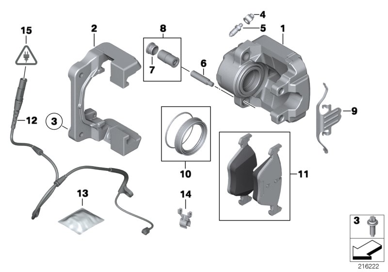 Genuine BMW 34116778399 E70 F15 Calliper Carrier Left (Inc. X5) | ML Performance UK Car Parts