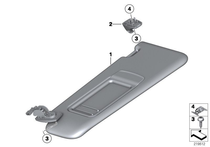 Genuine BMW 51167248857 Left Sun Visor OYSTER (Inc. Hybrid 5, 550i & 535iX) | ML Performance UK Car Parts