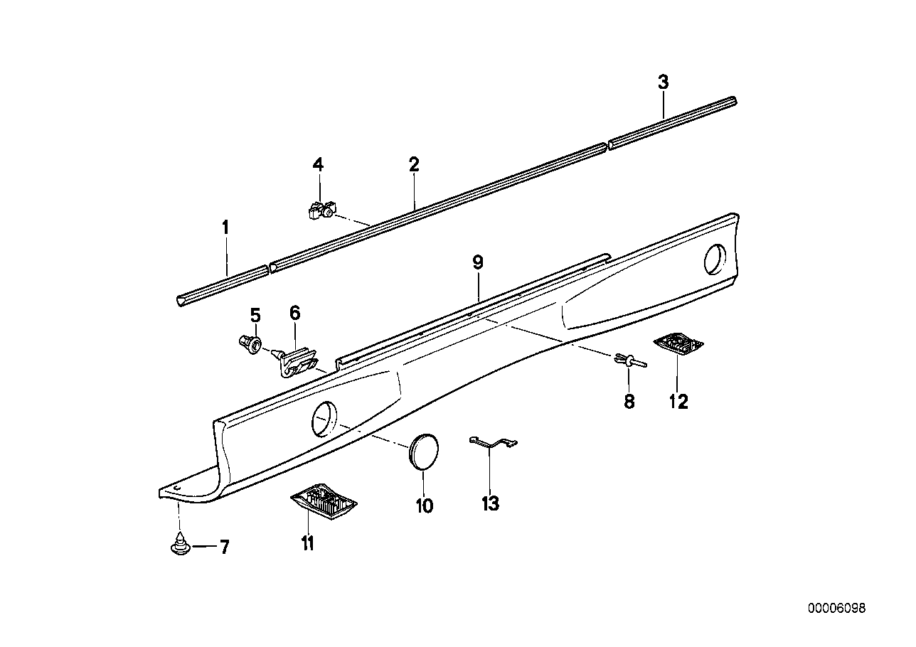 Genuine BMW 51131970238 E31 Moulding Door Front Right (Inc. 850Ci, 840i & 840Ci) | ML Performance UK Car Parts