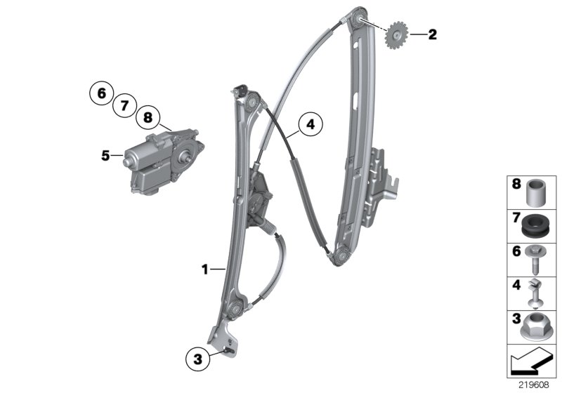 Genuine BMW 51357197923 F07 Window Lifter Without Motor, Rear Left (Inc. 528i, 530d 155kW & 535iX) | ML Performance UK Car Parts