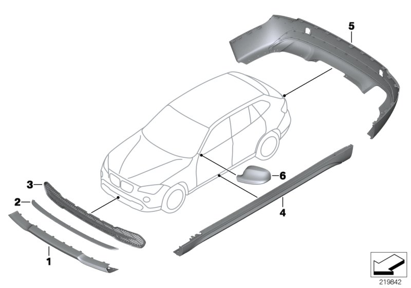 Genuine BMW 51162162252 E84 F25 Exterior Mirror Shroud Matt Silver, Rgt (Inc. X320iX & X1 20dX) | ML Performance UK Car Parts